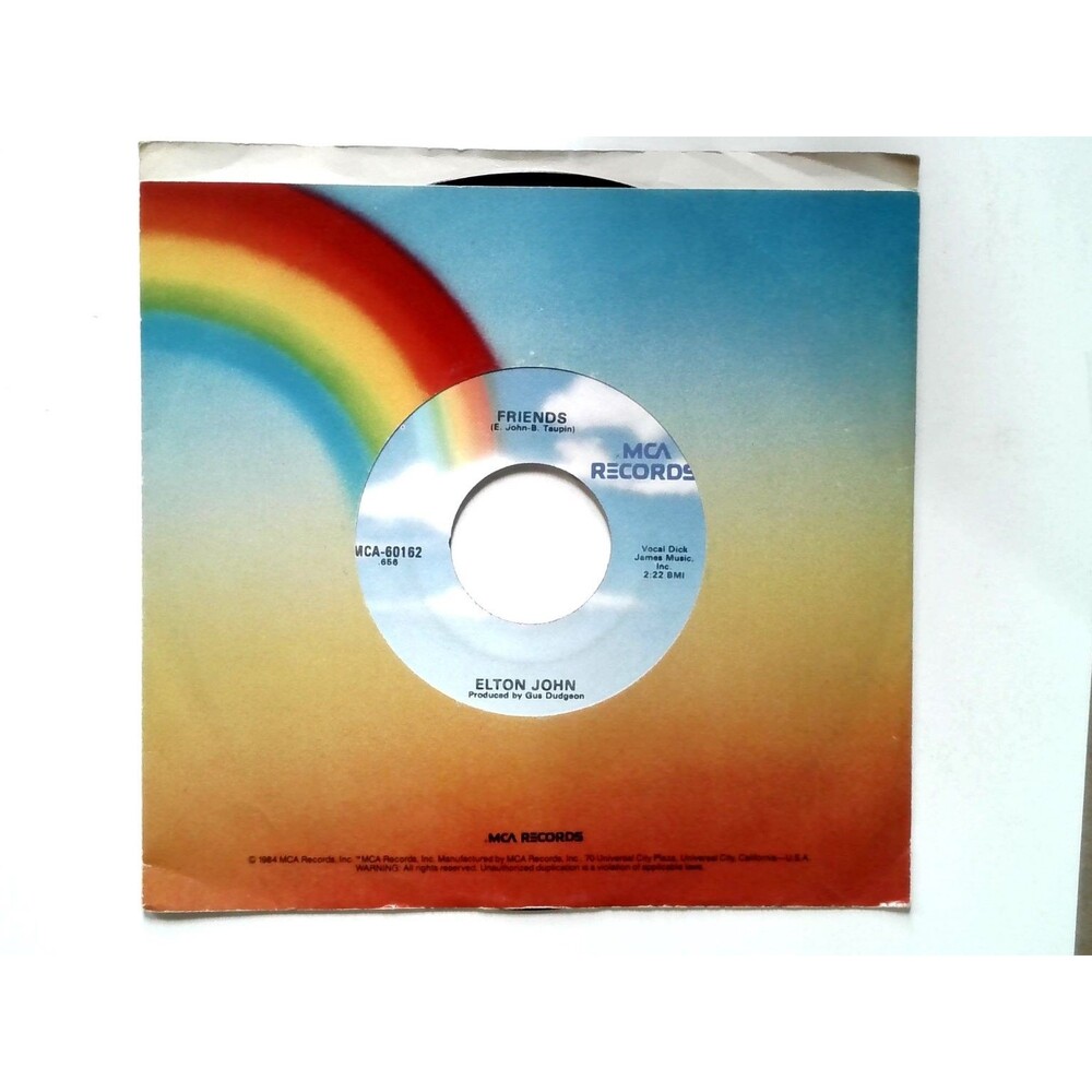 Elton John - Friends 7" Single Record 1984 MCA Records Pop Rock 45 RPM